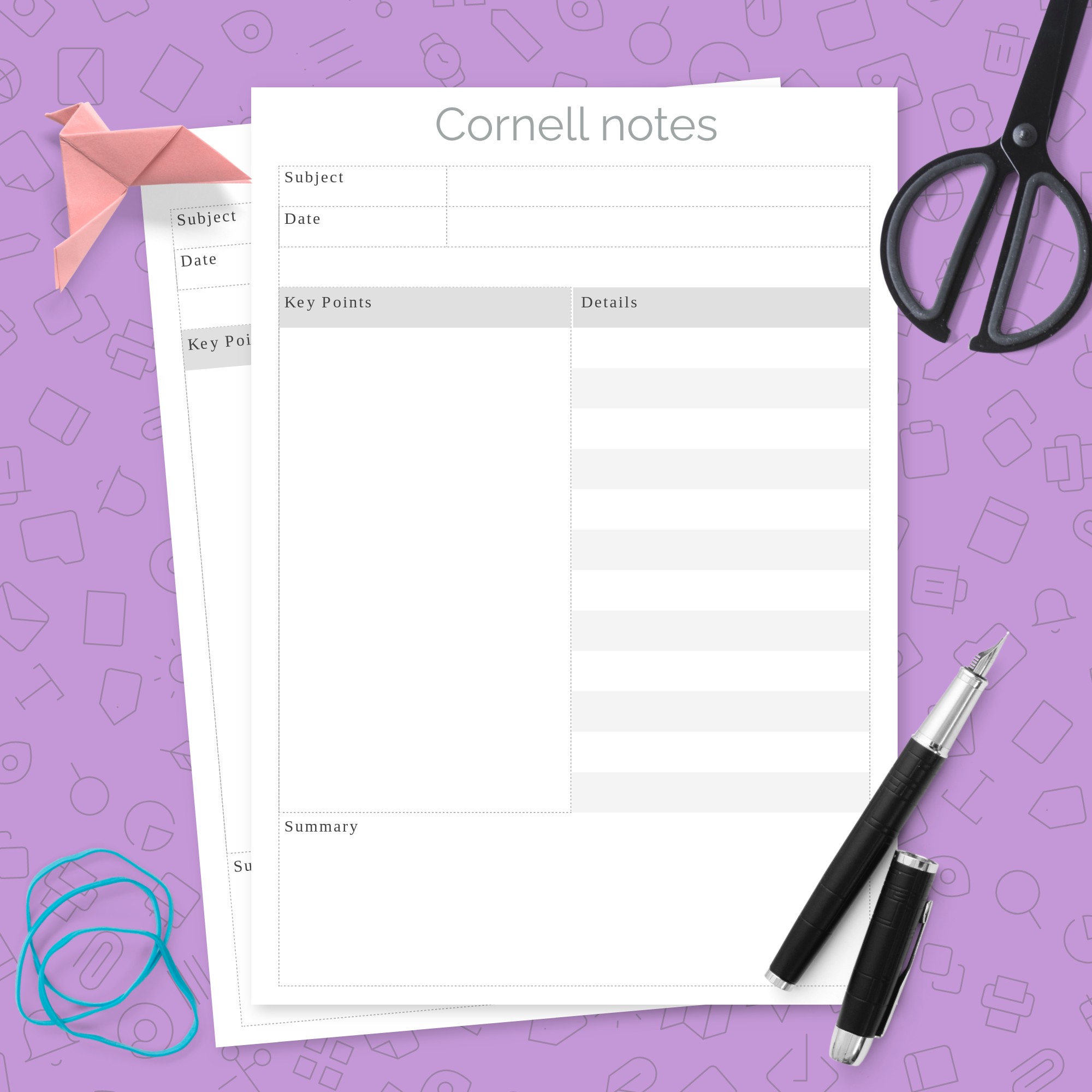 Minimalist Cornell Notes Template Template Printable PDF