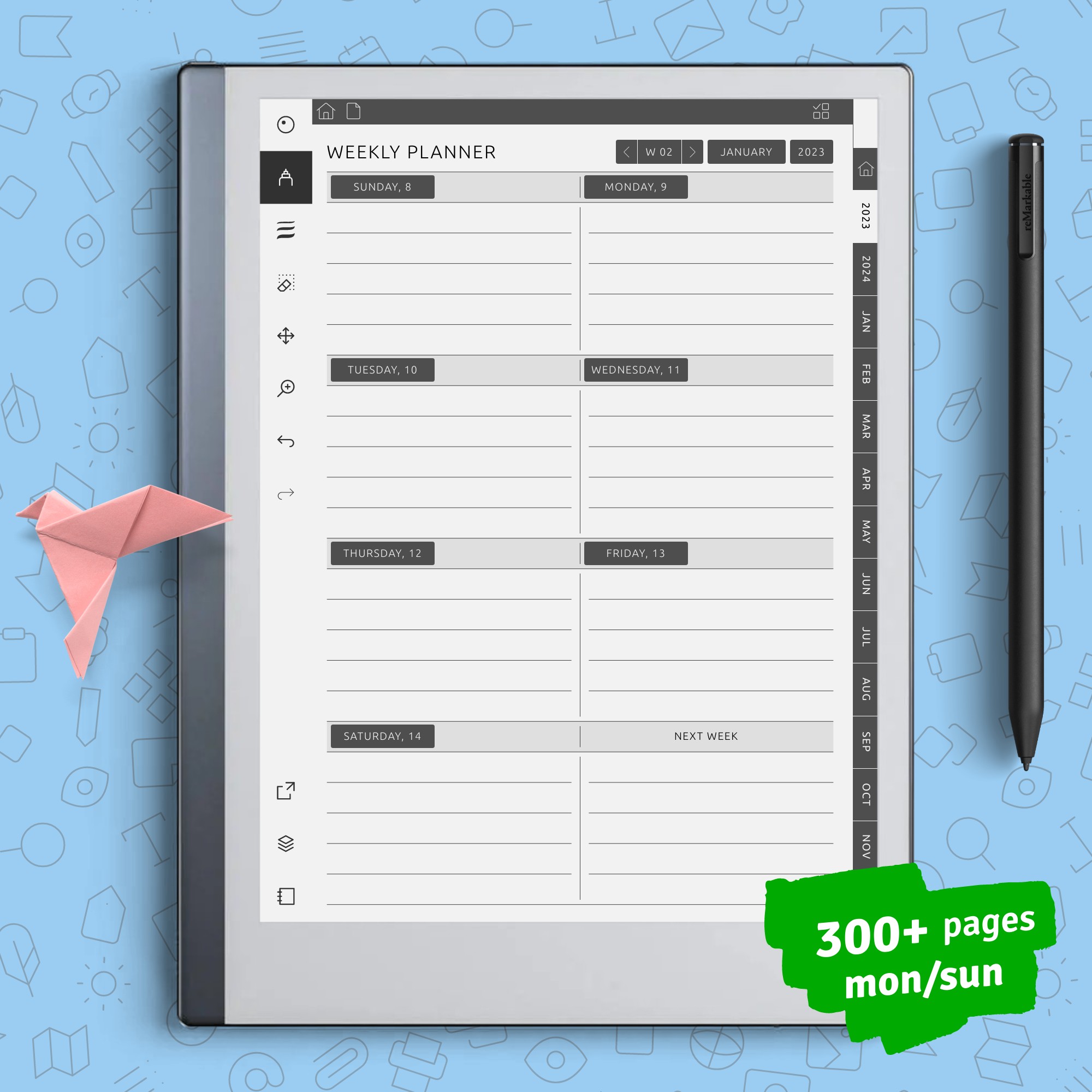 Download 2023 2024 Weekly Journal PDF for reMarkable