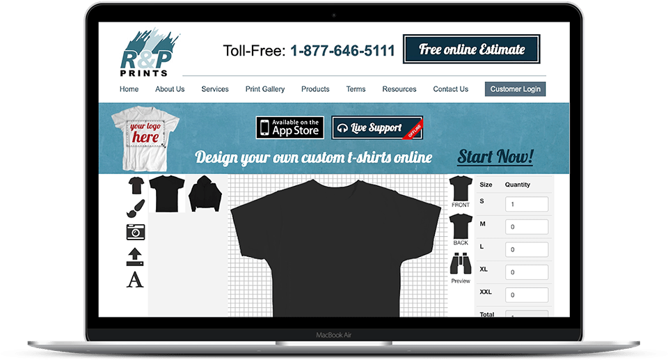 Custom Screen Printing Services R&P Prints Canada