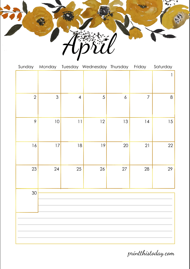Free Printable 2023 Floral Planner Calendar
