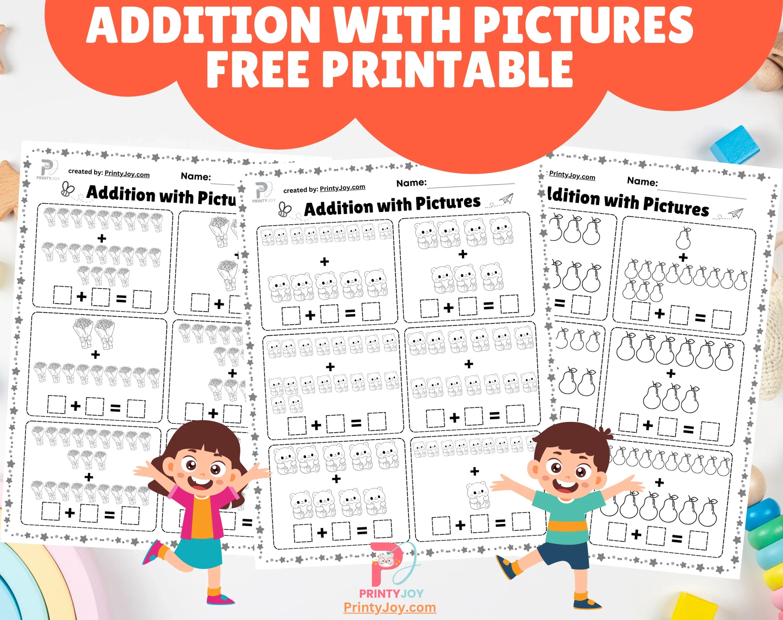 Addition With Pictures Free Printable 1-20