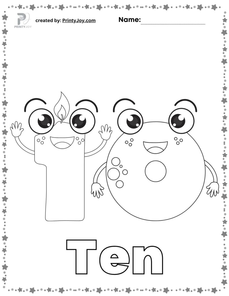 Numbers Coloring Pages 1-10 Free Printables