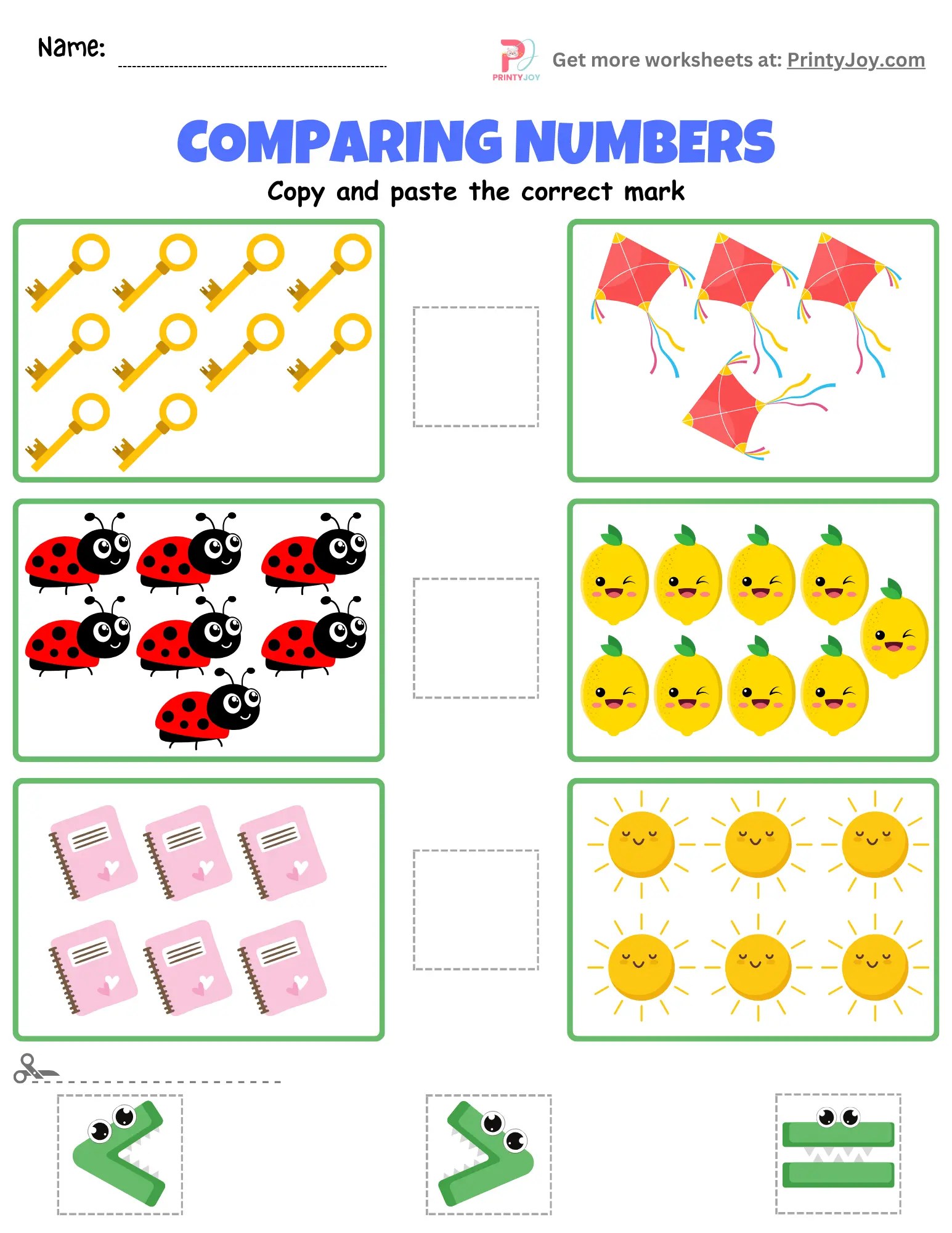 Comparing Numbers Worksheets Free Printable