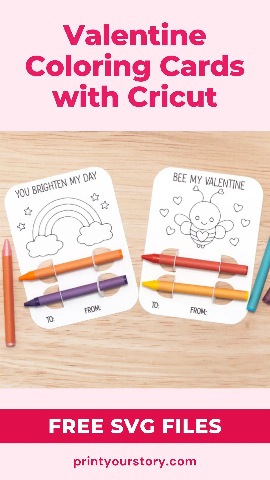 Free Valentine Coloring Card SVG files for Cricut Print Your Story