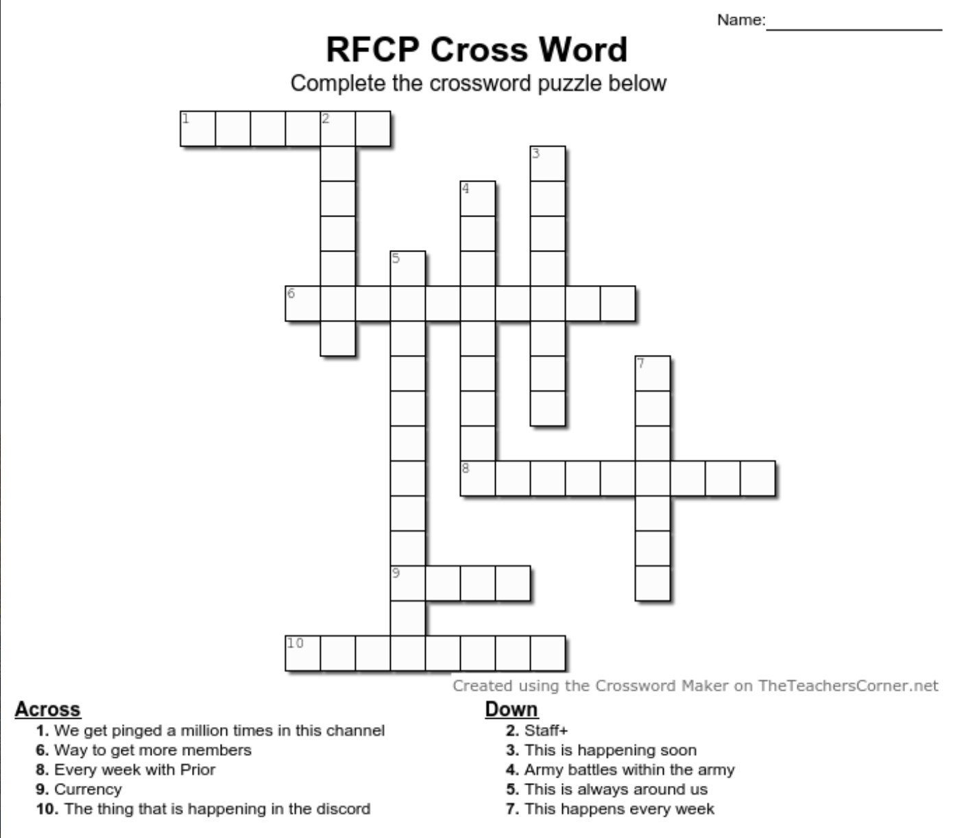 Sunday Funday Word Search, Crossword, and Where’s Prior Recon