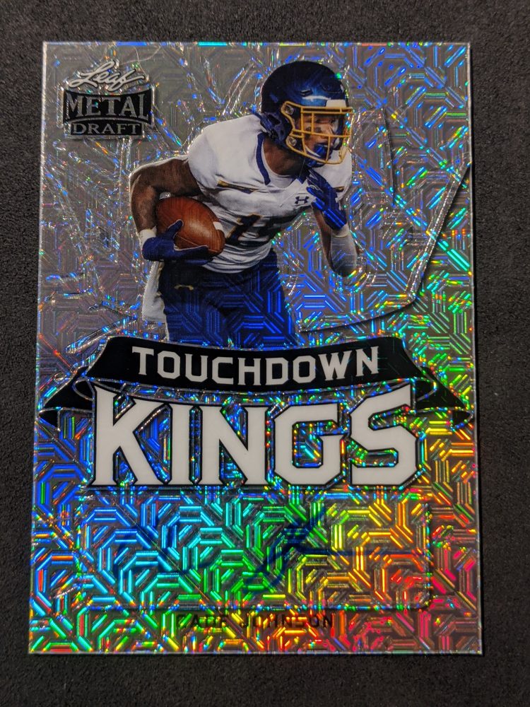 2021 Leaf Draft Metal Touchdown Kings Silver Mojo Auto Cade Johnson 1/