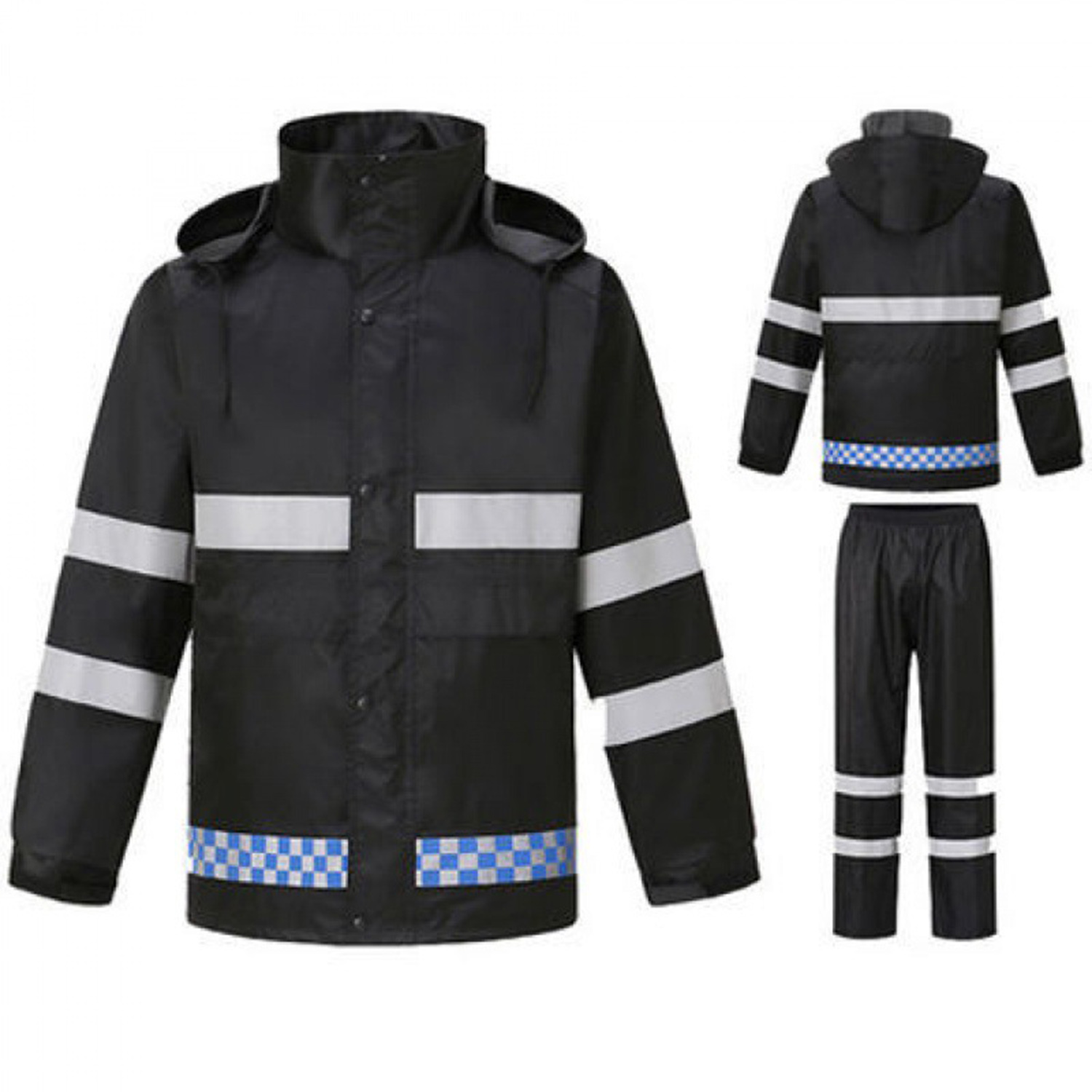 Reflective Raincoat Highlighted Safety Model ZX201