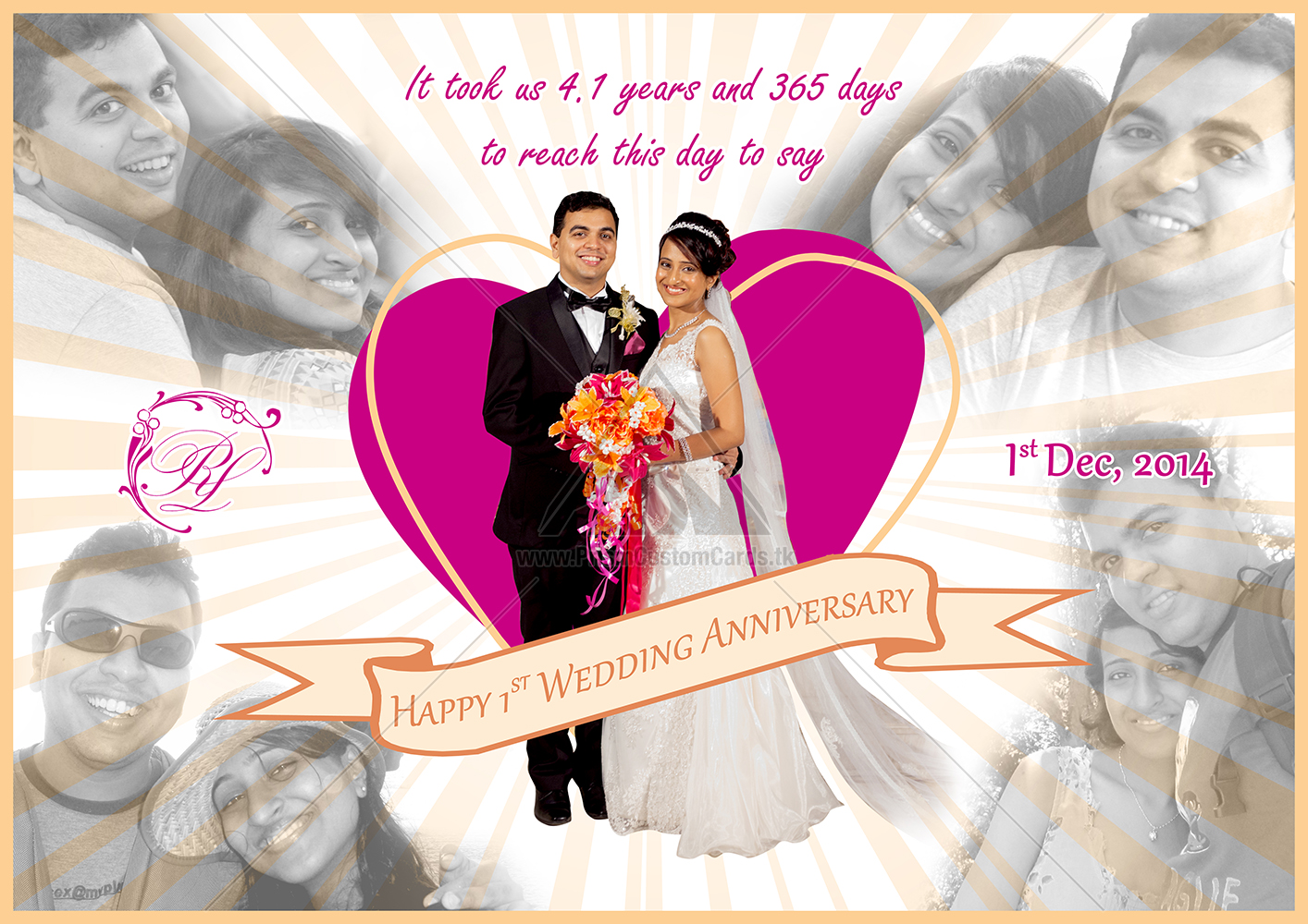 Personalised Anniversary Card Prism Custom Cards