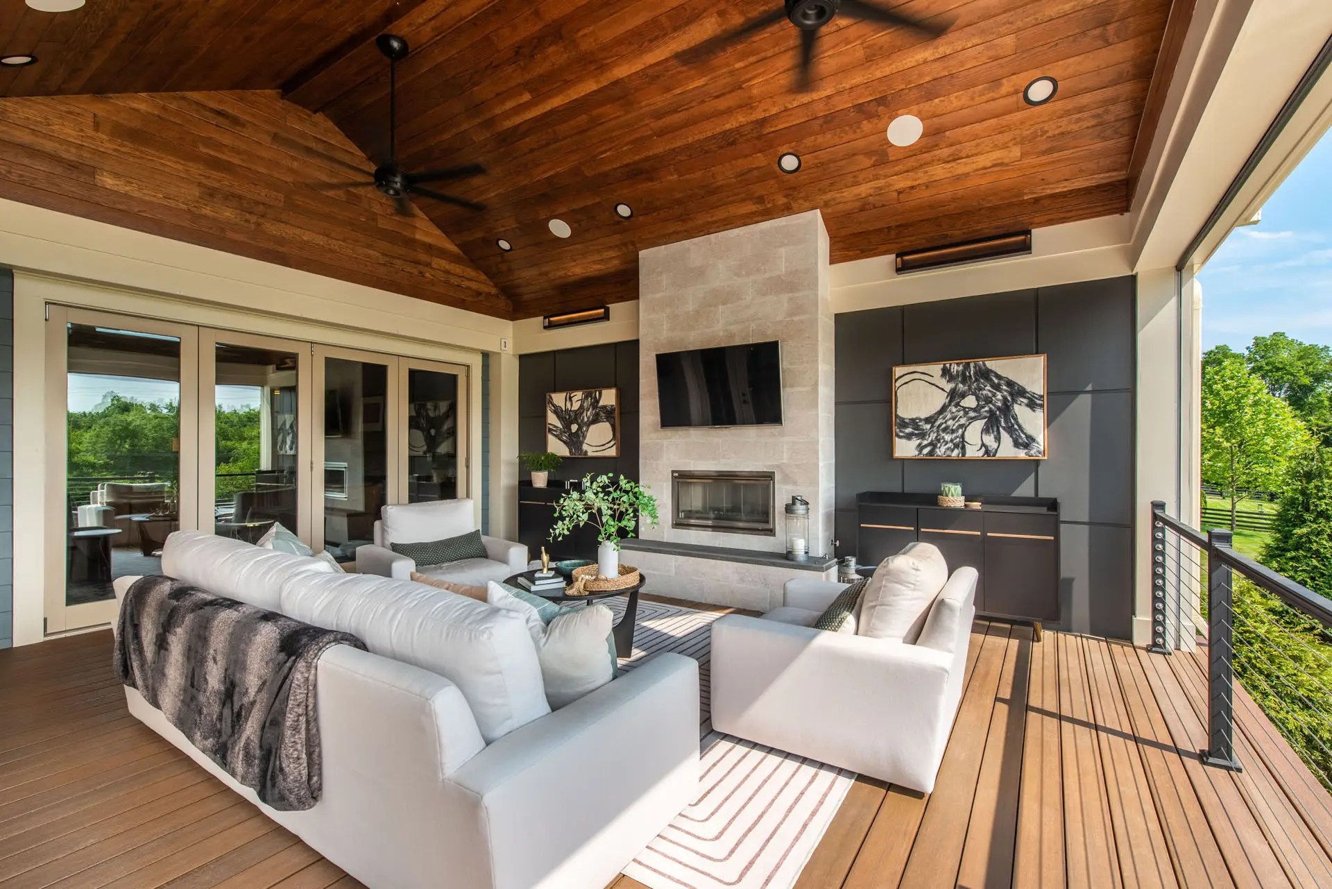 Beachy Modern Project with Custom Built Fireplace