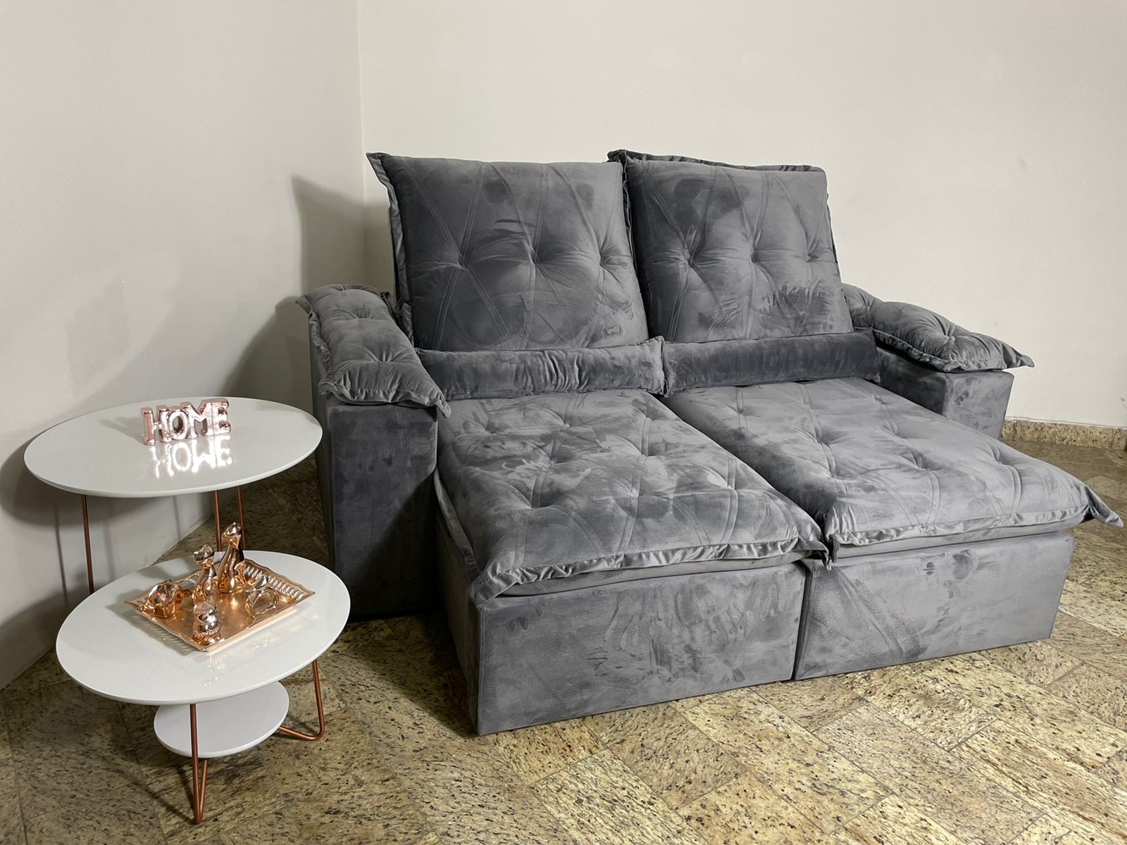 Sofá 3 Lugares Londrina Retrátil e Reclinável 200cm Império Estofados