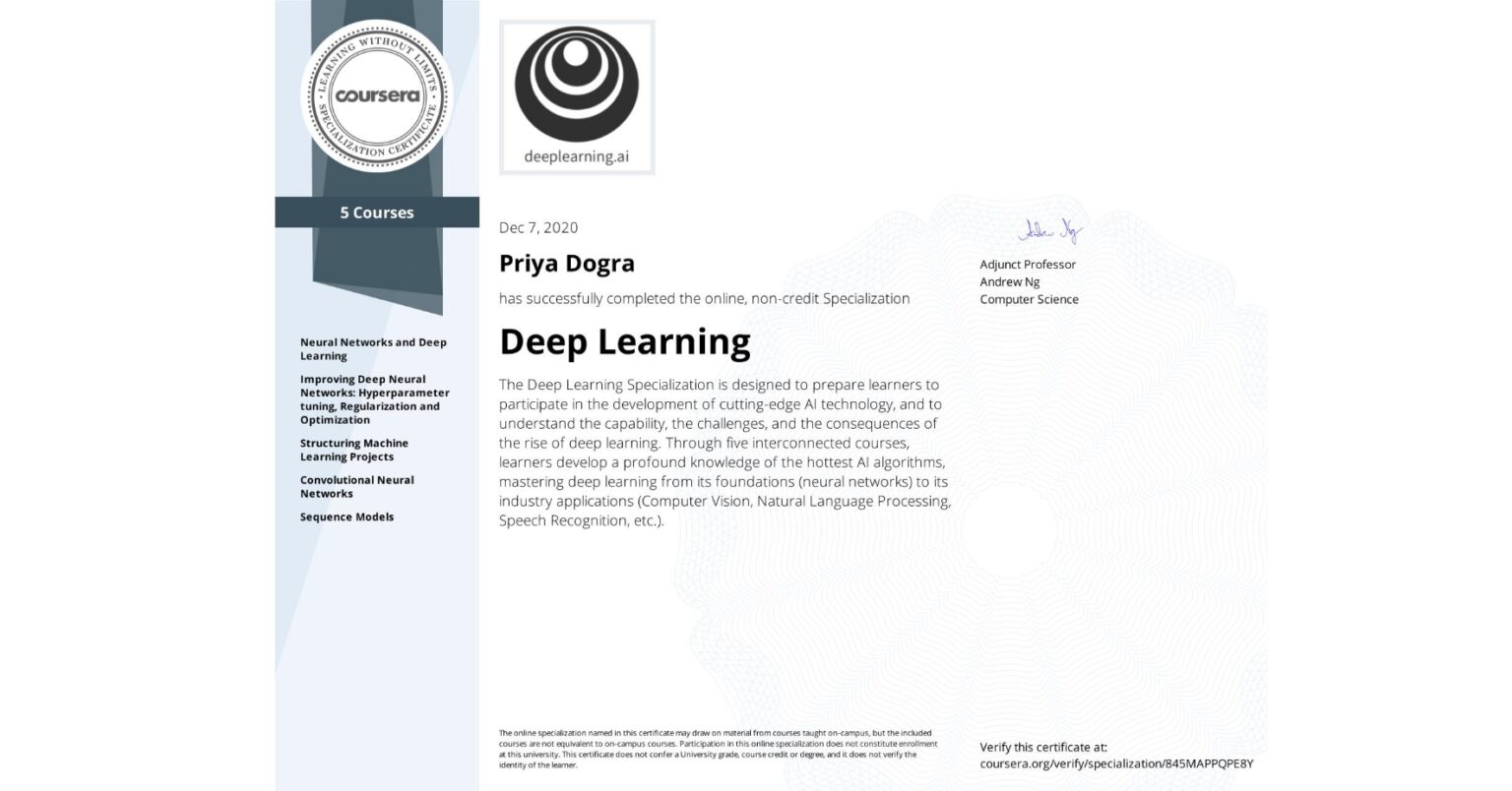 Deep Learning Specialization by Andrew Ng Coursera Everything Trending