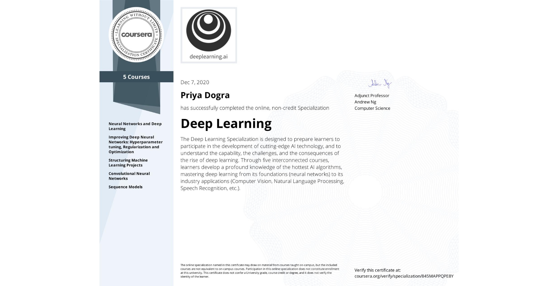 Deep Learning Specialization by Andrew Ng Coursera Everything Trending