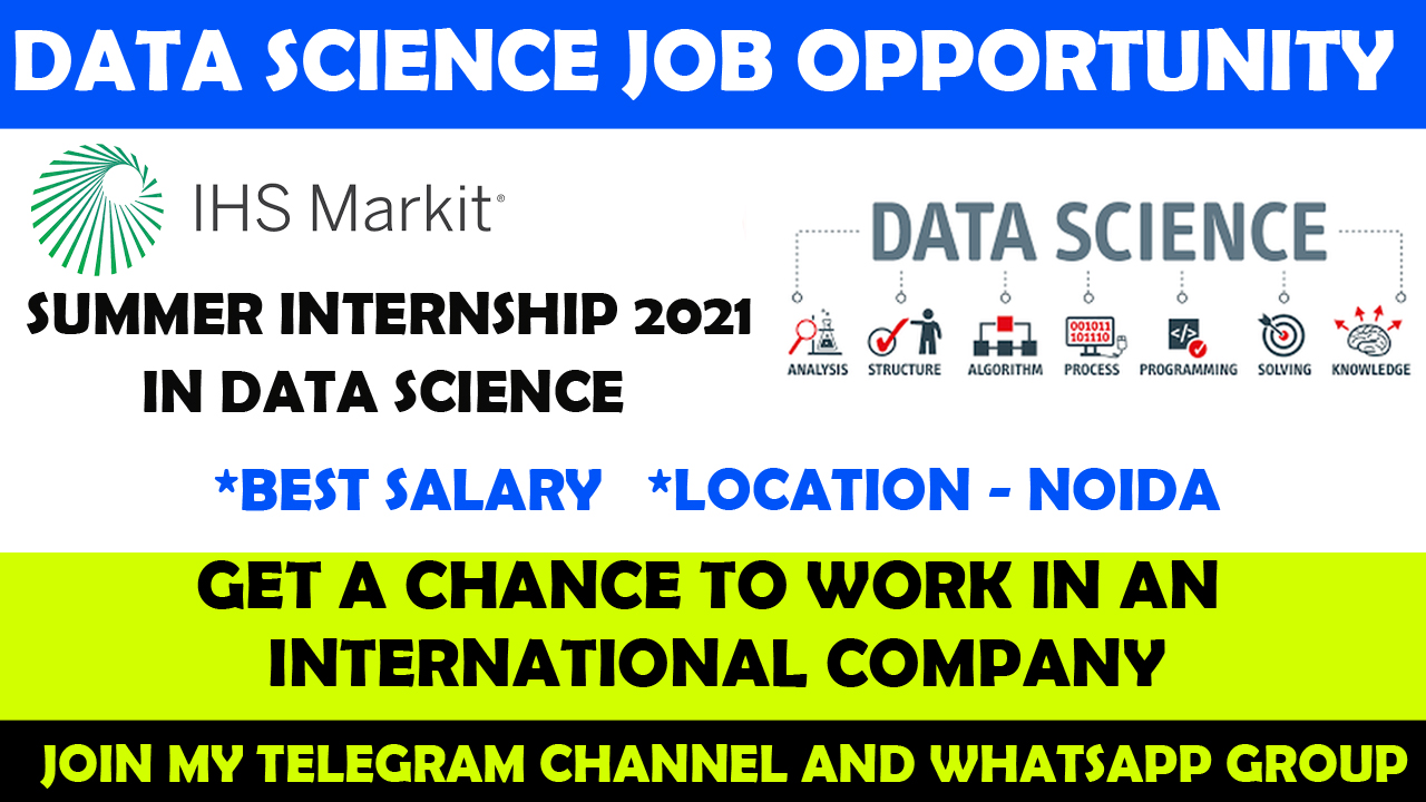 Data Science Jobs in India 2021 Summer Internship 2021 in Data Science