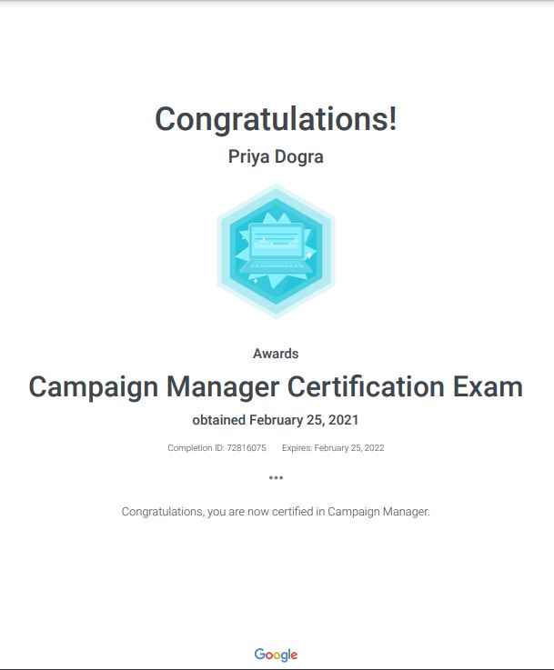 Google Campaign Manager Certification Exam Answers | Google Campaign Manager Assessment Answers 2021