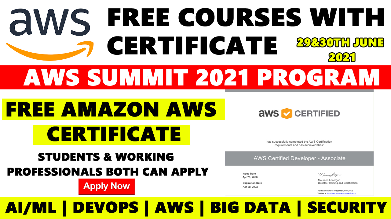 Amazon Free Courses With Free Certificate AWS Free Certification
