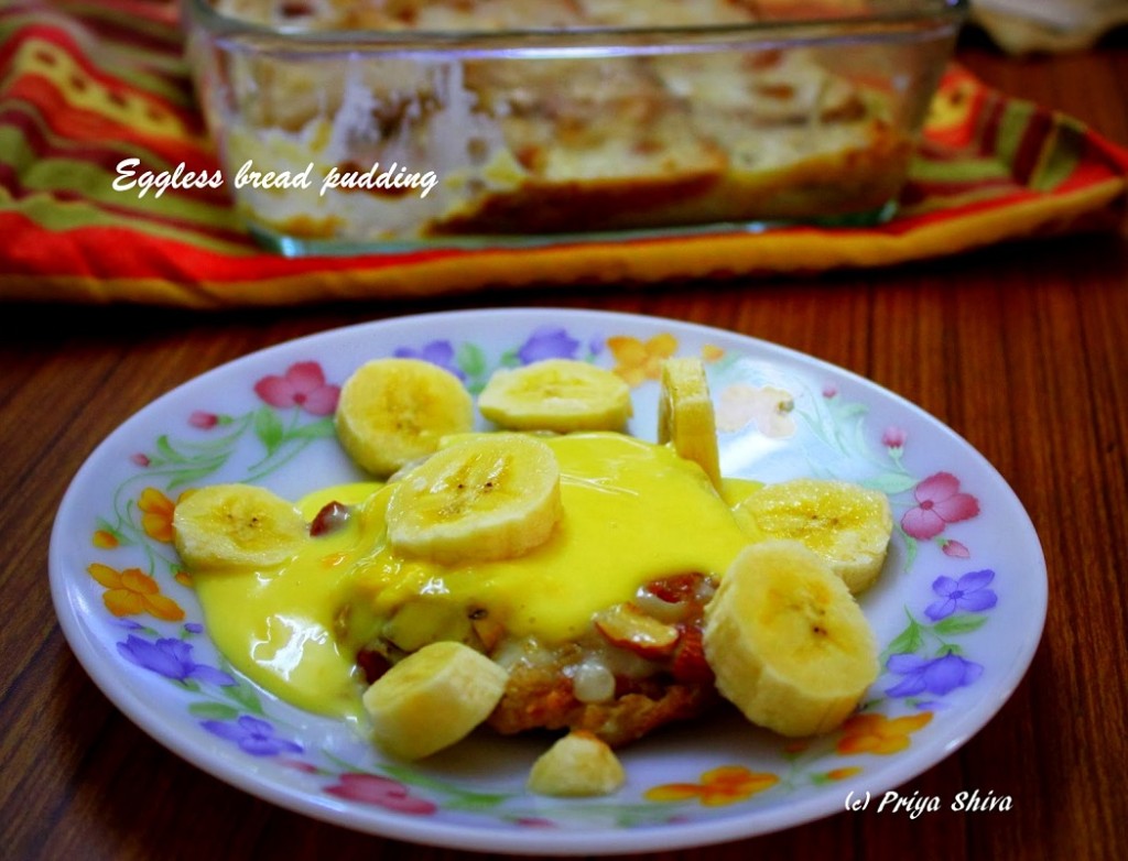 Eggless Bread Pudding PRIYA