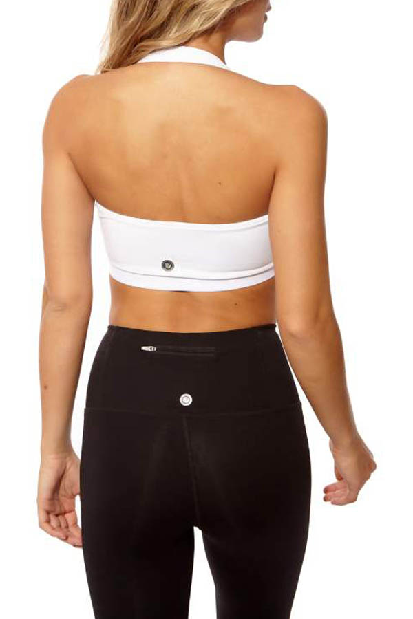 White Corset Halter Sports Bra prjon