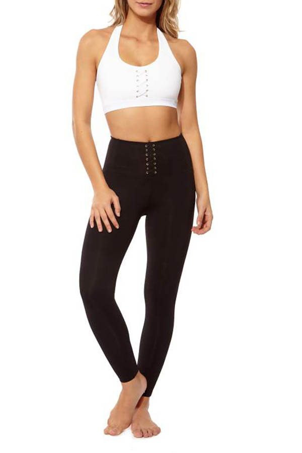 White Corset Halter Sports Bra prjon