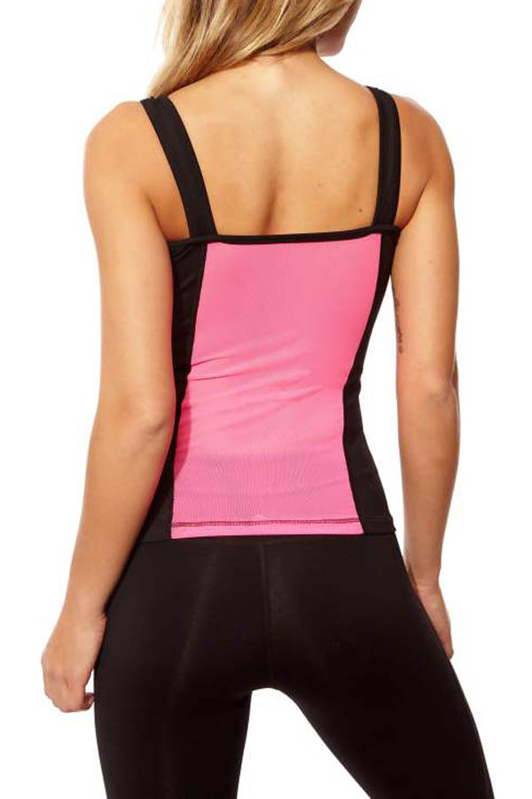 High Performance Tank Top with Neon Pink Mesh Back prjon