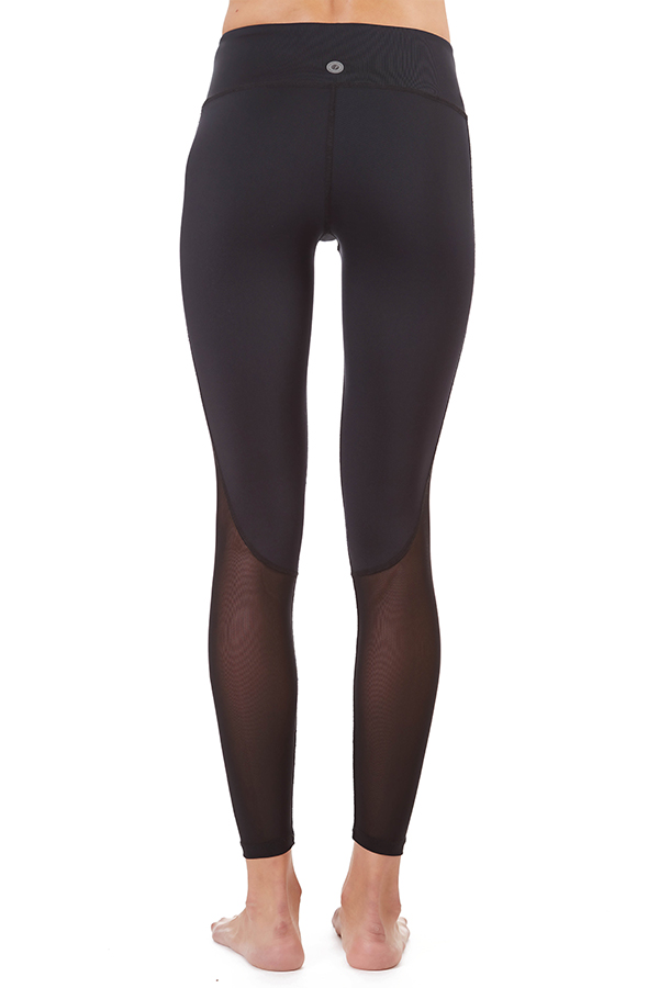 Form Fitting Leggings with Calf Mesh Black prjon