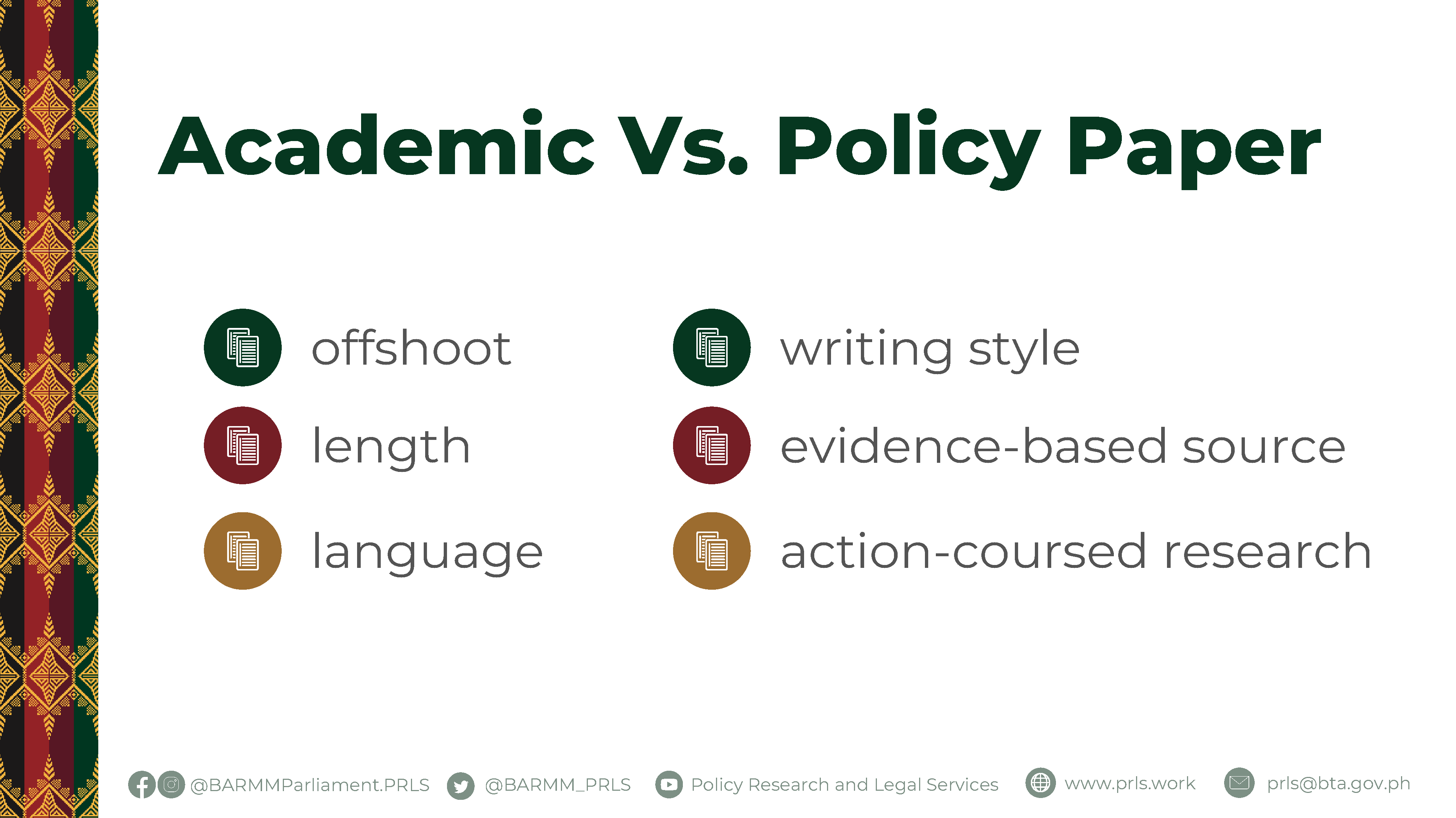 Policy Paper template PRLS (Policy Research and Legal Services)