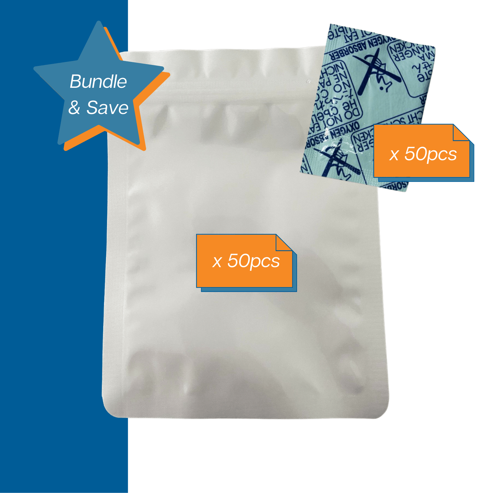 110 micron Mylar Bags 30 x 40 cm + 500cc Oxygen Absorber