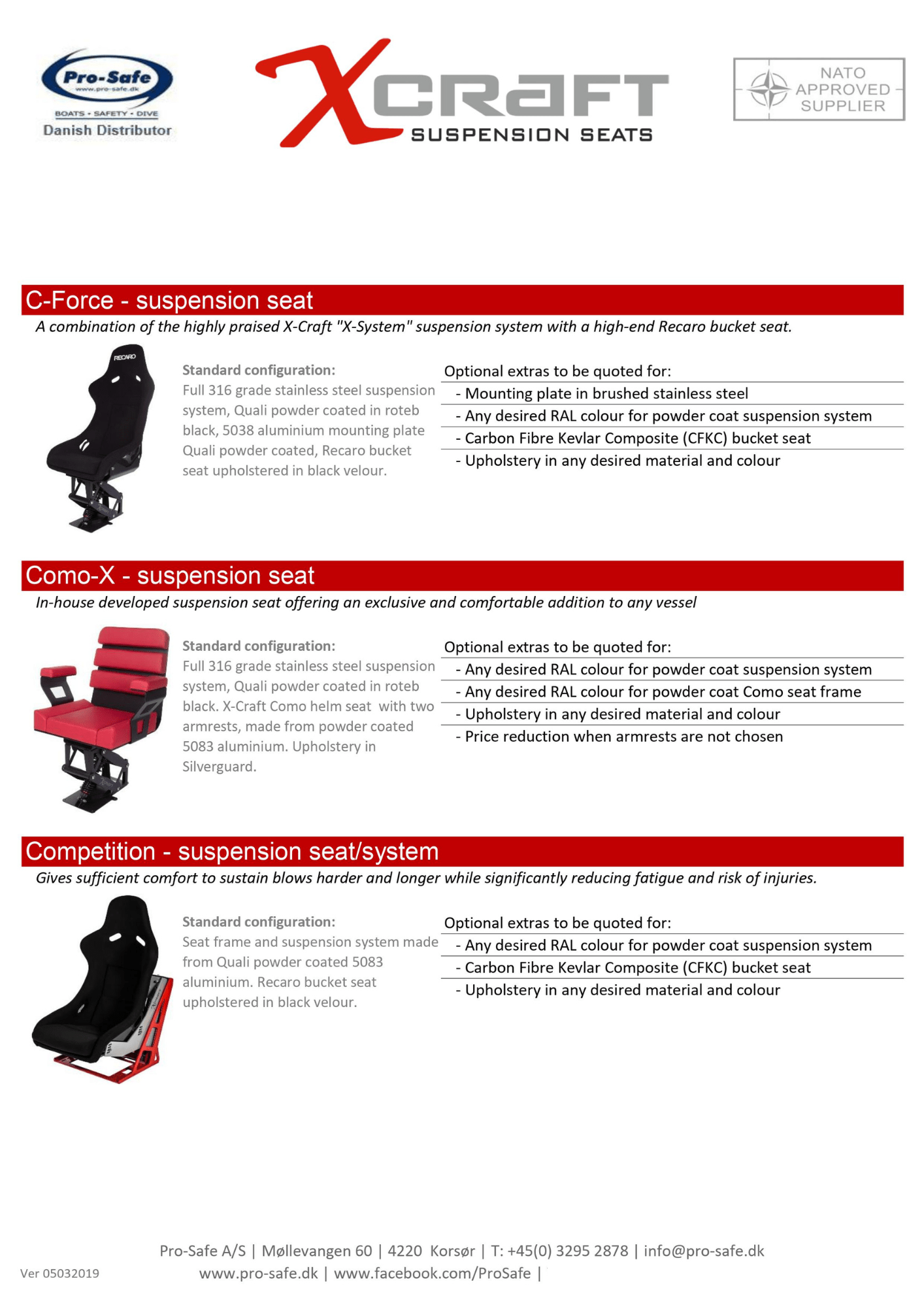XCraft Suspension Seats Prosafe