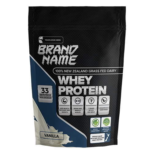 Levels of Blue Protein Powder Packaging Template Pro Amino