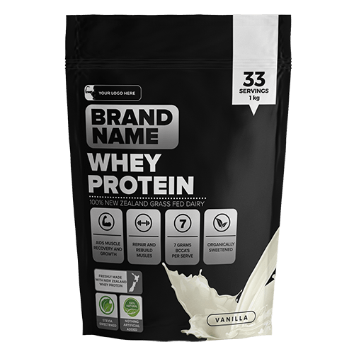 Minimal White Protein Powder Packaging Template Pro Amino
