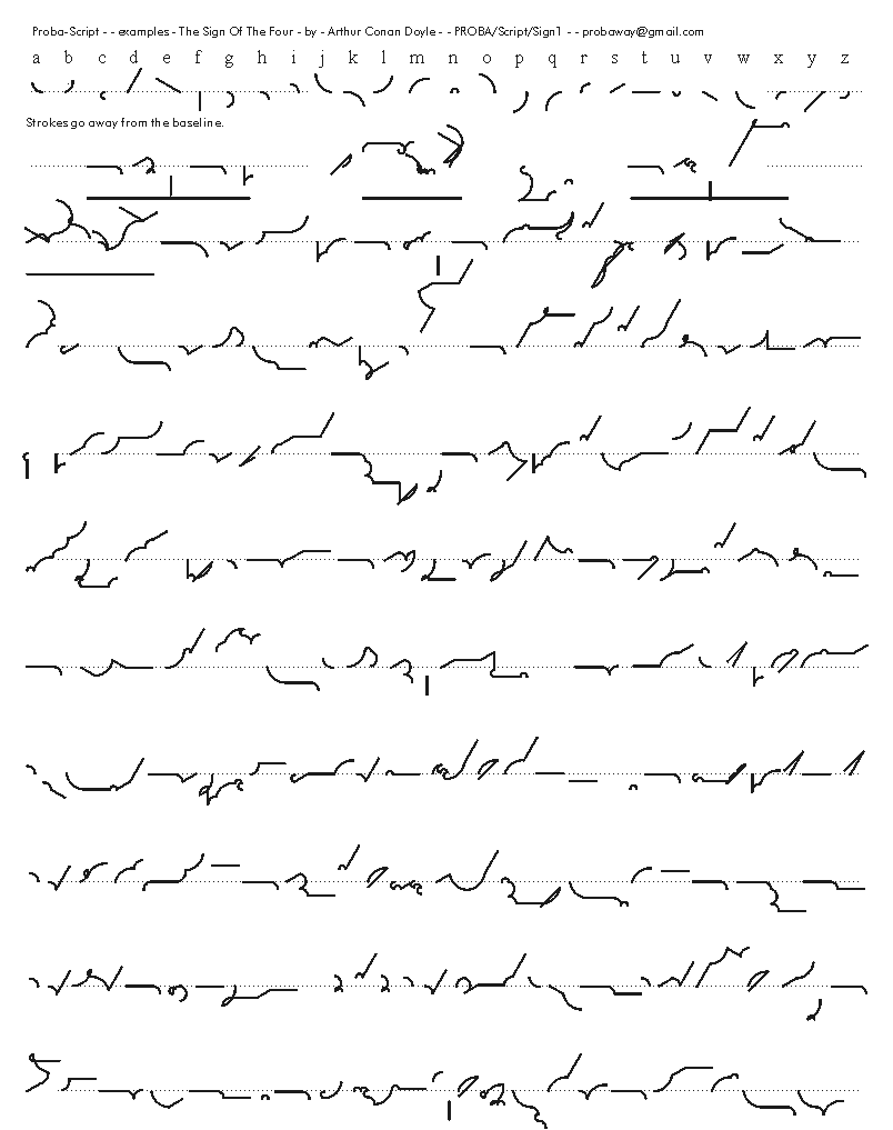 A shorthand alphabet script & quick writing system.
