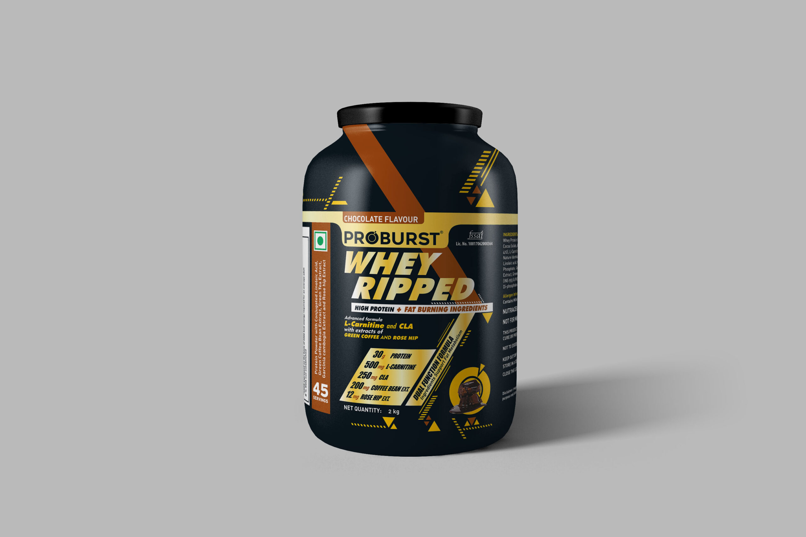 PROBURST Whey Ripped Fat Loss Protein Powder + Free Multivitamin Capsule Proburst