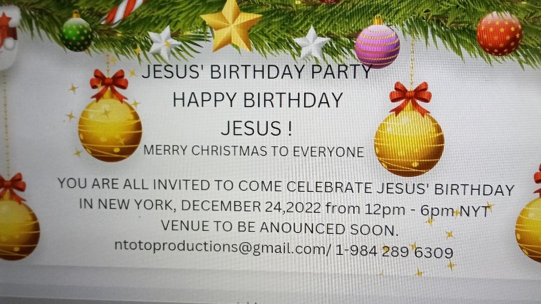 JESUS' BIRTHDAY PARTY/ HAPPY BIRTHDAY JESUS SponsorMyEvent