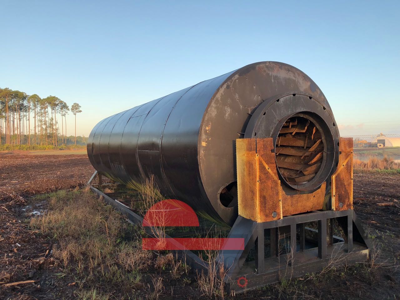 10' x 32' Triple Pass Rotary Drum Dryer with fan only.
