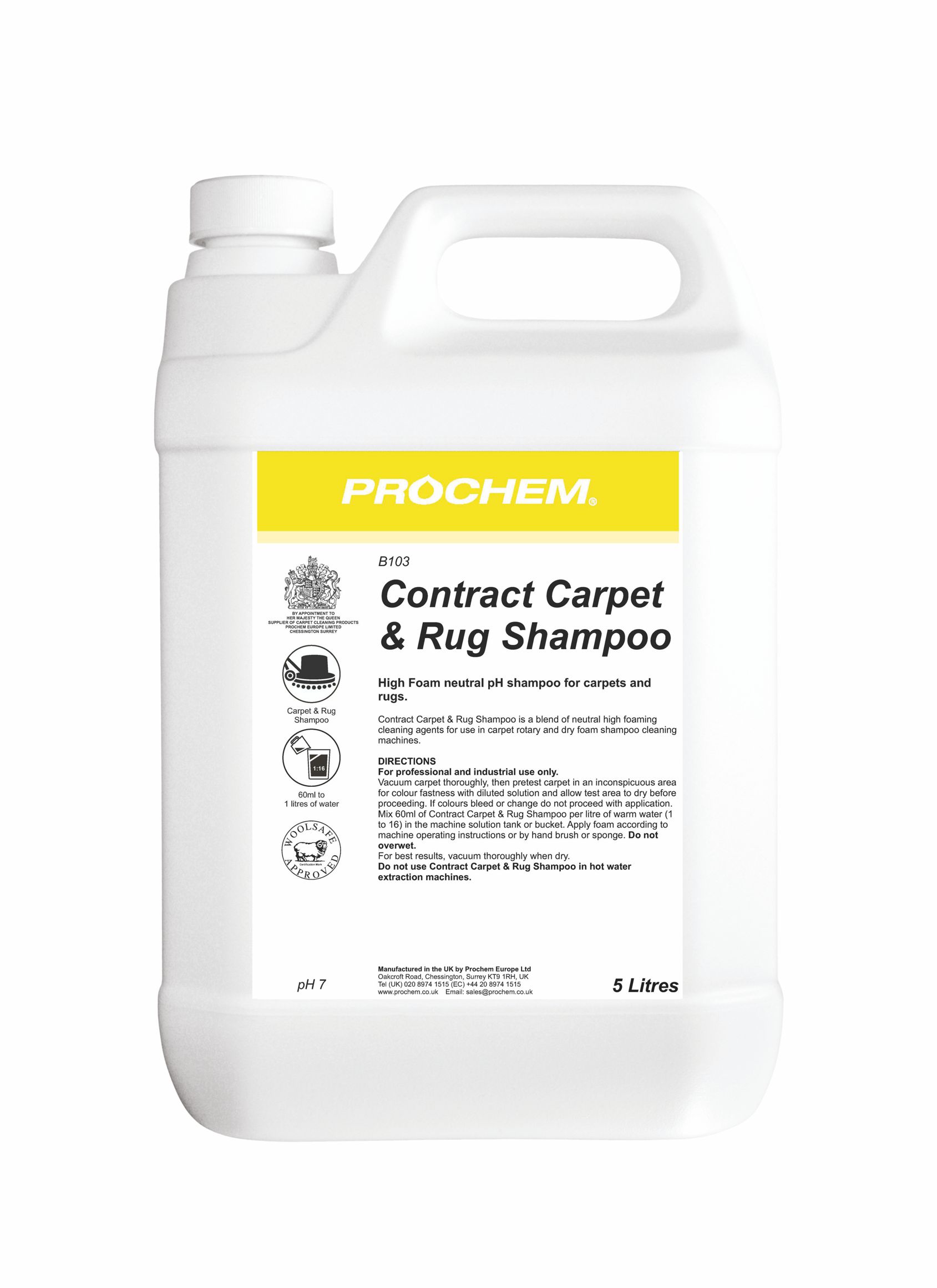 Contract Carpet Foam Shampoo 5L Prochem Europe Ltd.