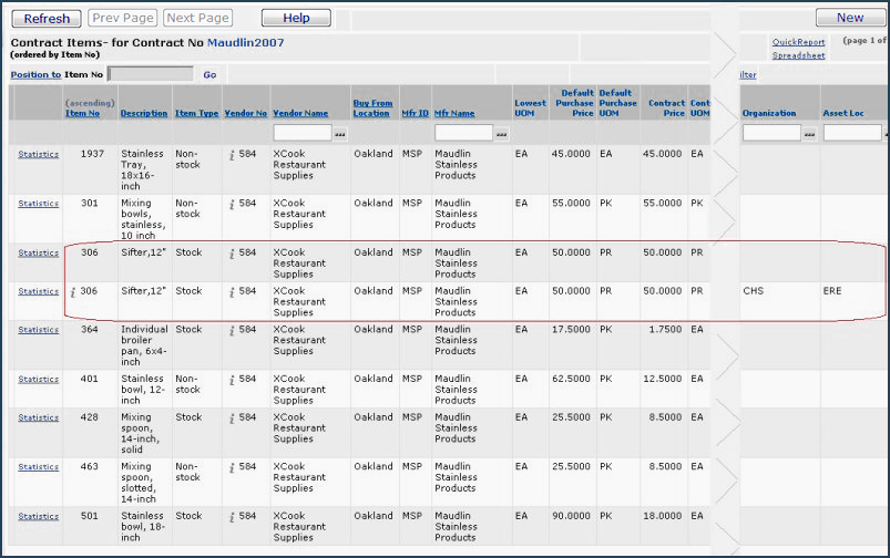 Working with Contracts and Contract Items