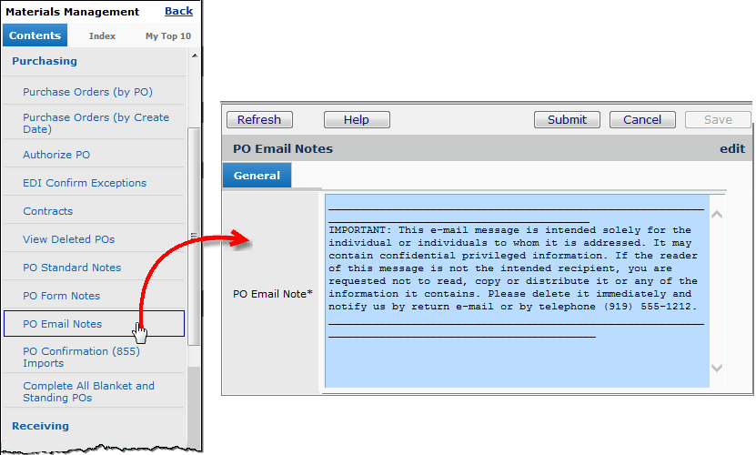 Email a Purchase Order