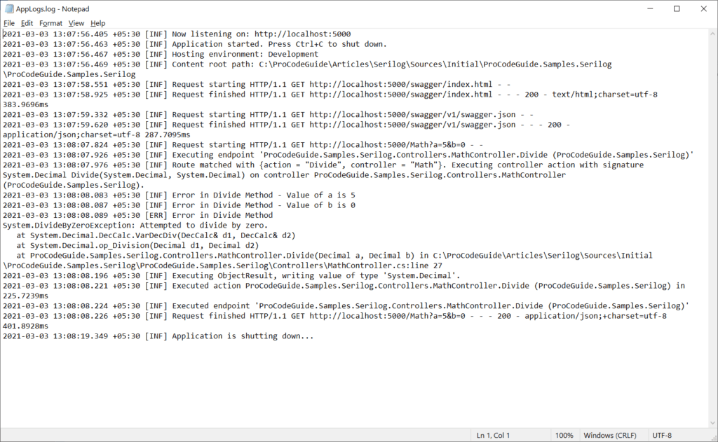 Setting up Serilog in Core Detailed Beginner Guide Pro Code