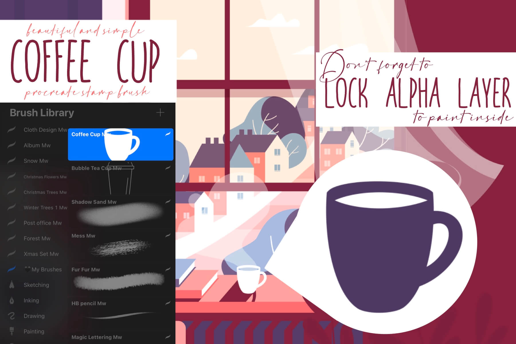 Coffee cup Procreate brush