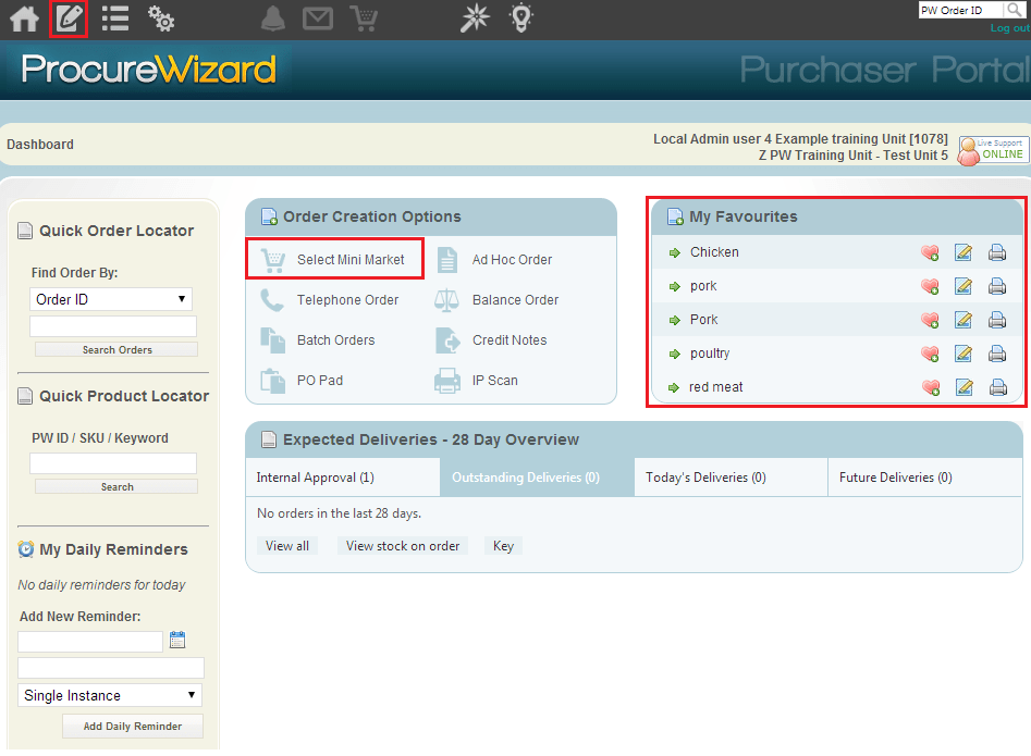 Building A Basket Procure Wizard