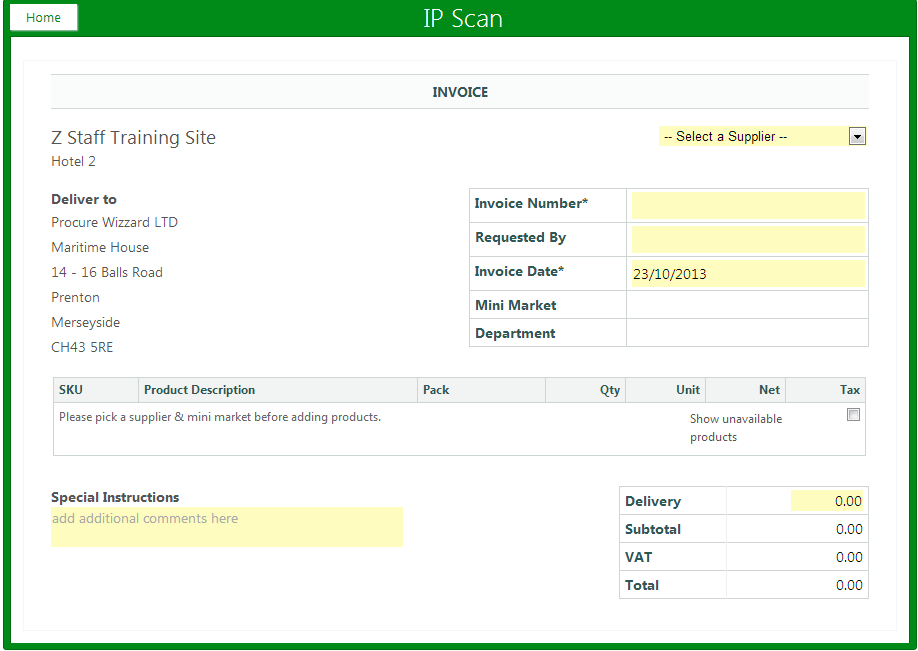 IP Scan Procure Wizard