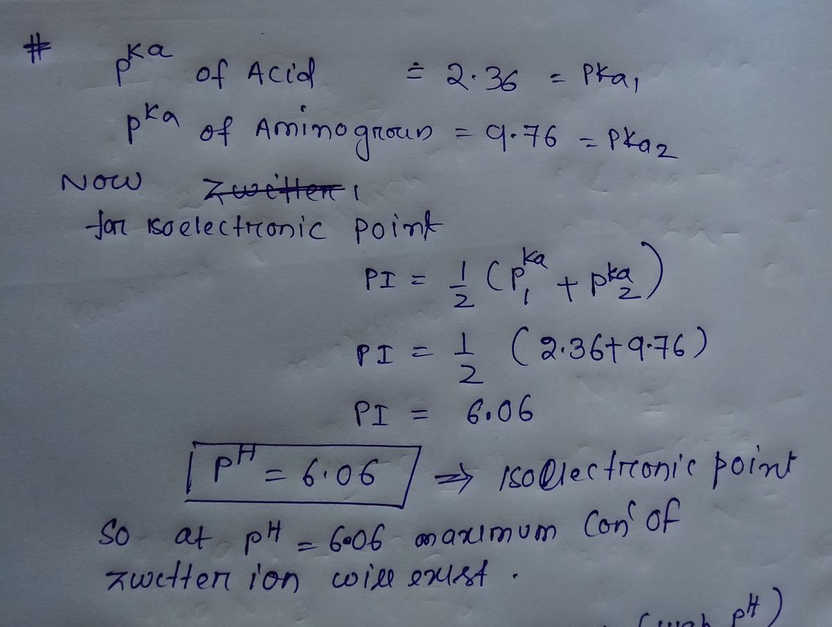 Answered . The pKa of the carboxylic acid group… bartleby