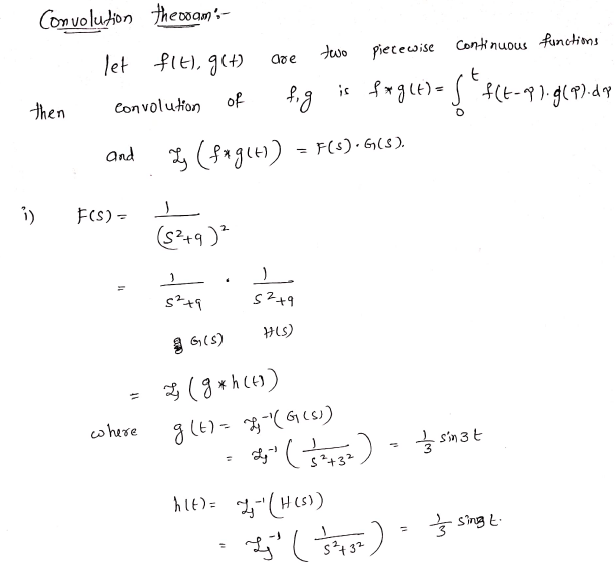 Answered Apply the convolution theorem to find… bartleby