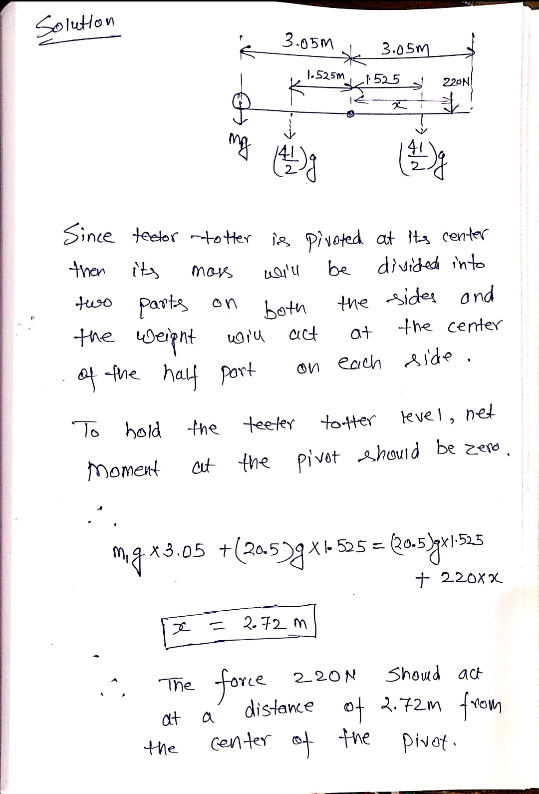 Answered A schoolyard teetertotter with a total… bartleby