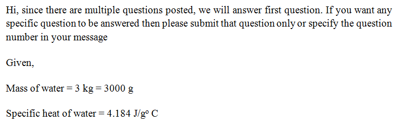 Answered Specific Heat Practice Problems Use the… bartleby