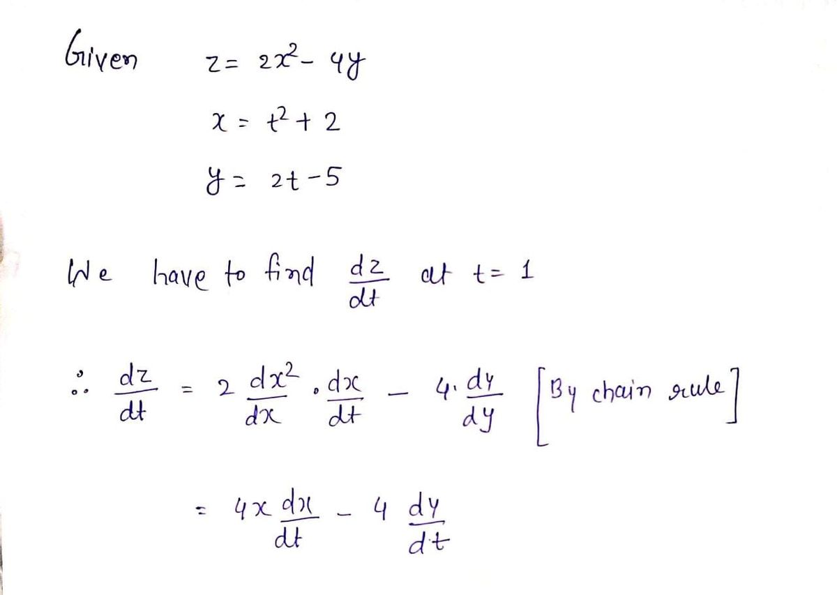 Answered az Use the chain rule to find the value… bartleby