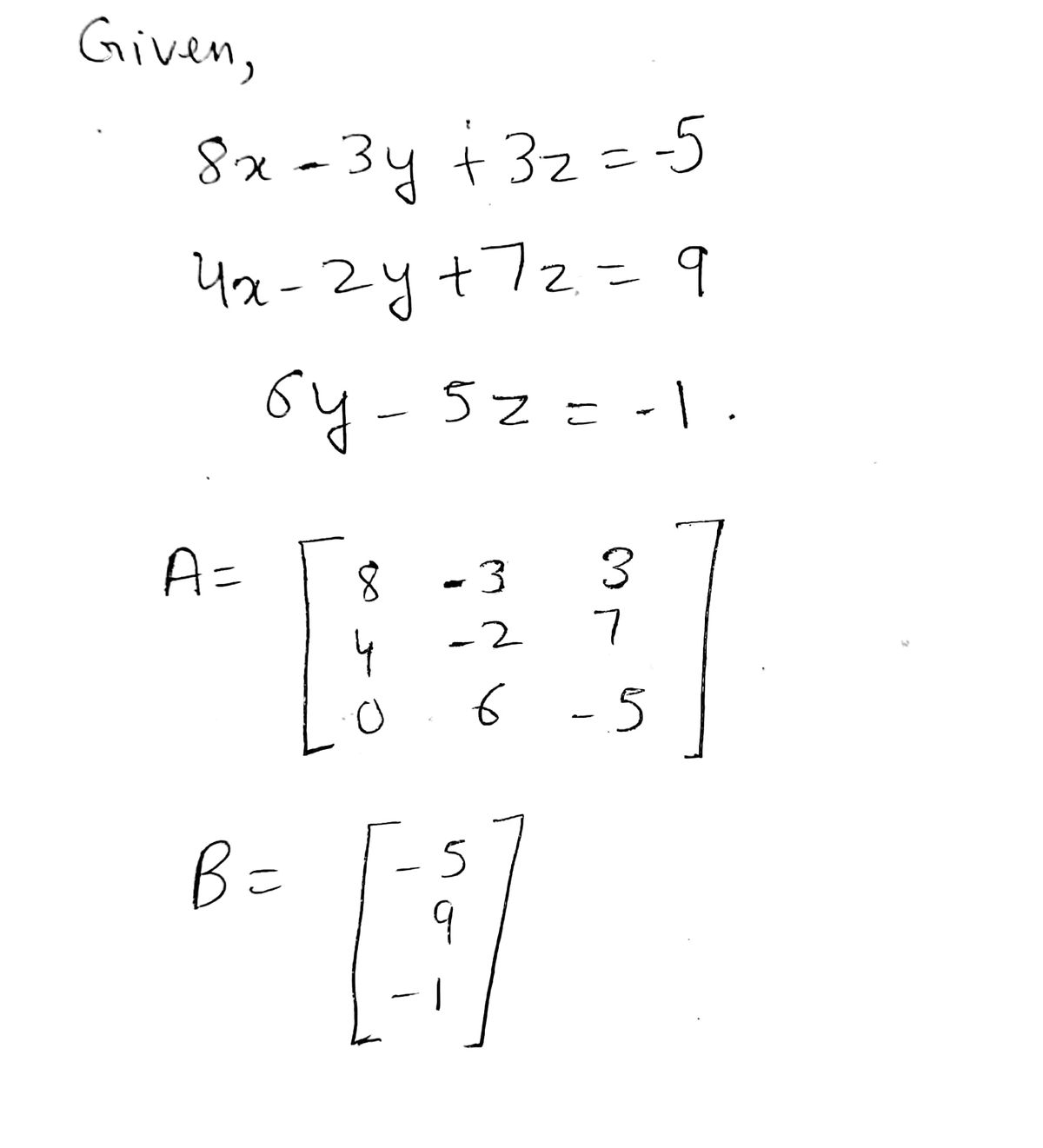 Answered Write an augmented matrix for the… bartleby