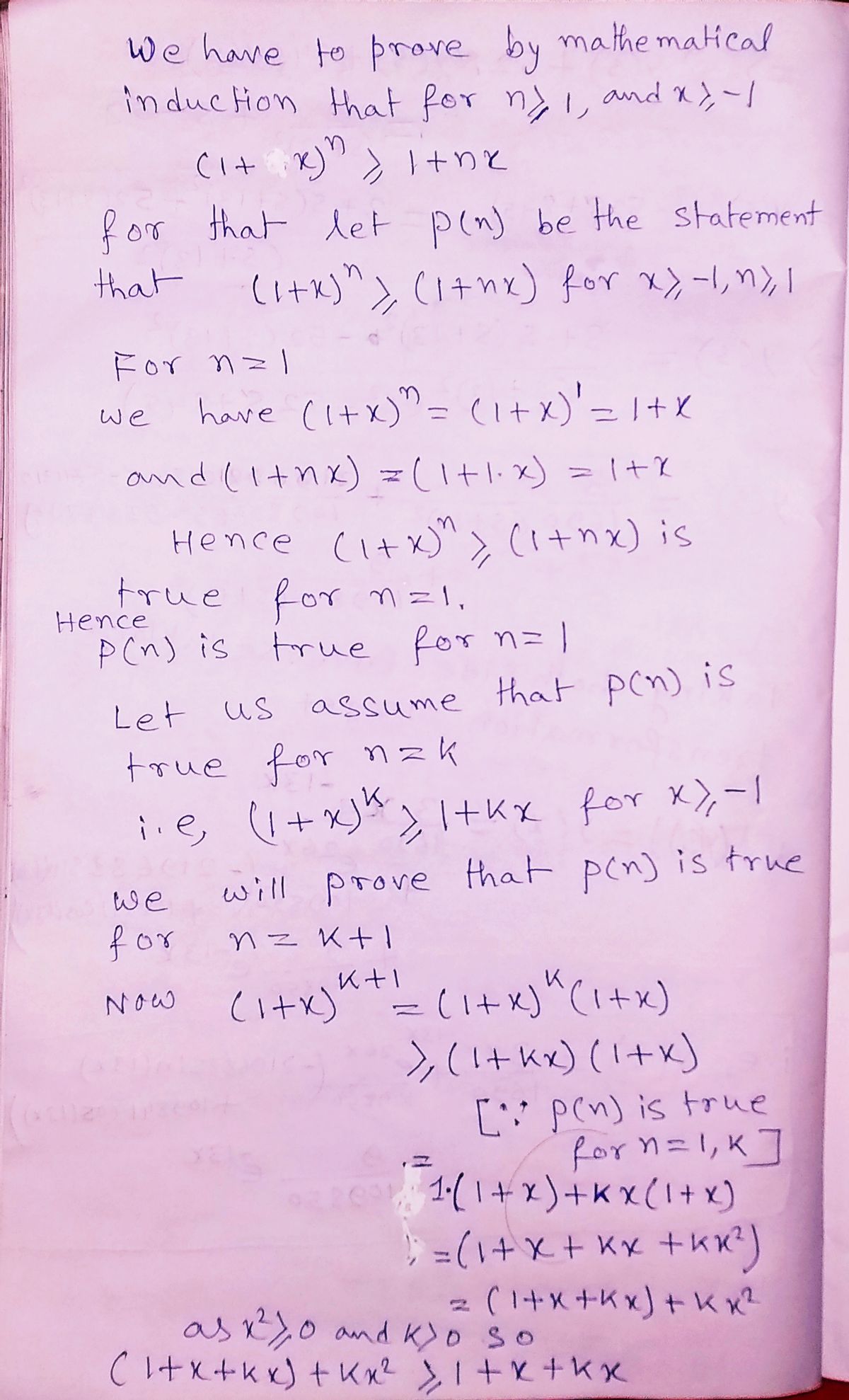 Answered (1 + x)" > 1 + nx bartleby