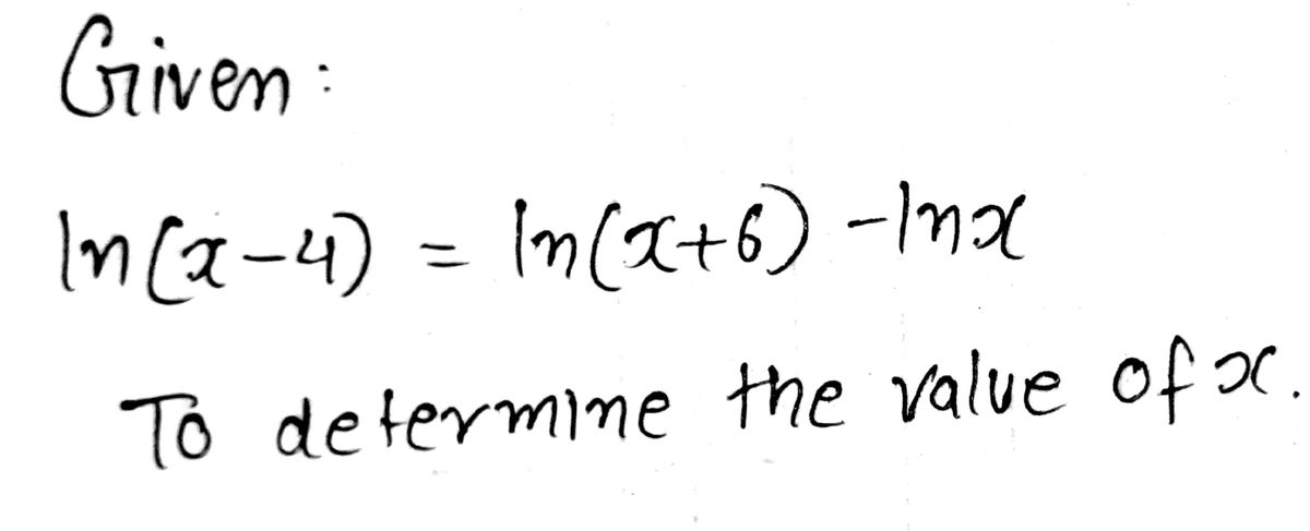 Answered Solve logarithmic equation for x ln… bartleby