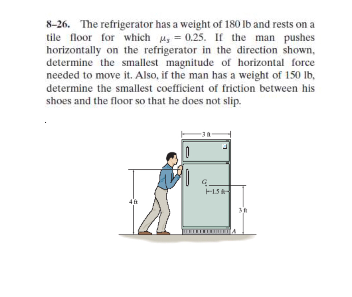 Answered 826. The refrigerator has a weight of… bartleby