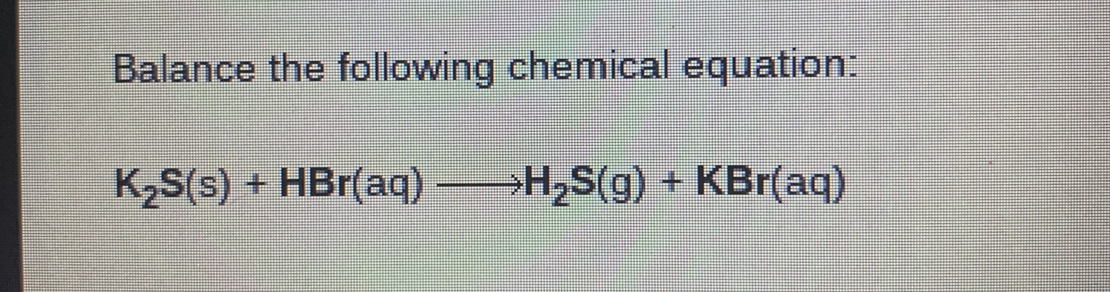 Answered Balance the following chemical… bartleby